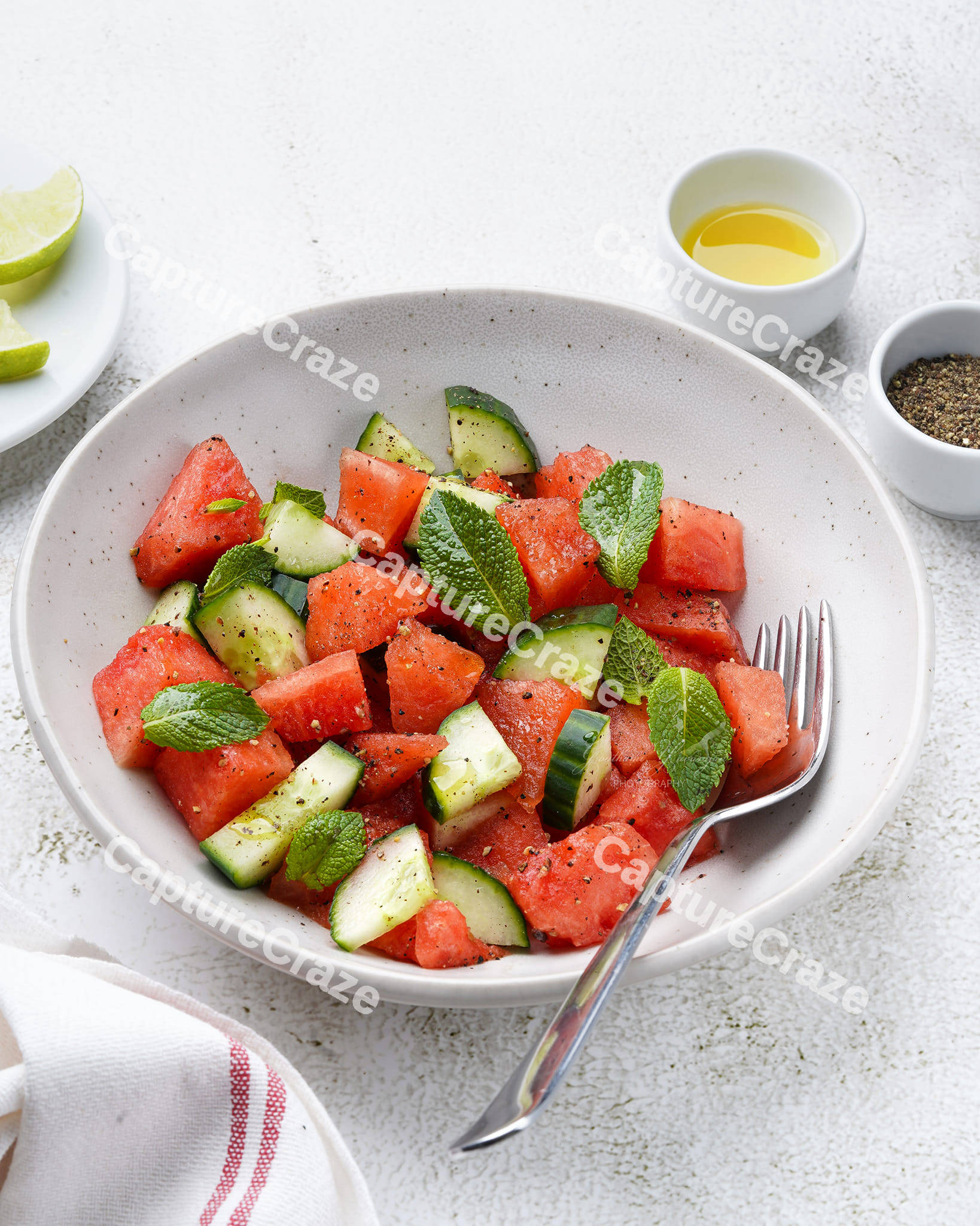 Watermelon salad with mint